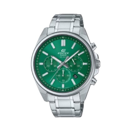  Casio Edifice EFV-650D-3AV Stainless Steel Strap with Green Dial Men Watch 